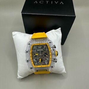 Activa Men's Chronograph Watch - Yellow and Silver